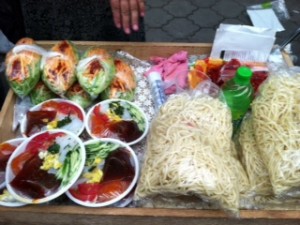 Laghman ingredients at Dordoi Bazaar