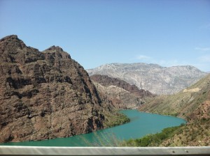 Snaking along the Bishkek-Osh Highway