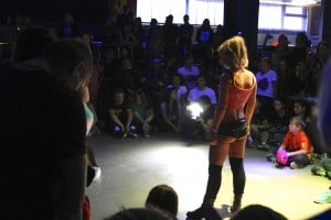The eventual winner watches and waits for her turn
