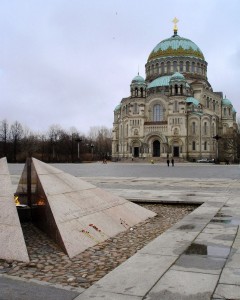 Kronstadt Navy Cathedral and Eternal Flame in Anchor Square