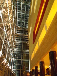 The vertical expanses of the inner lobby