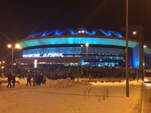 Fetisov Arena on a winter's night