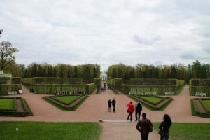Looking out from the palace onto the Hermitage