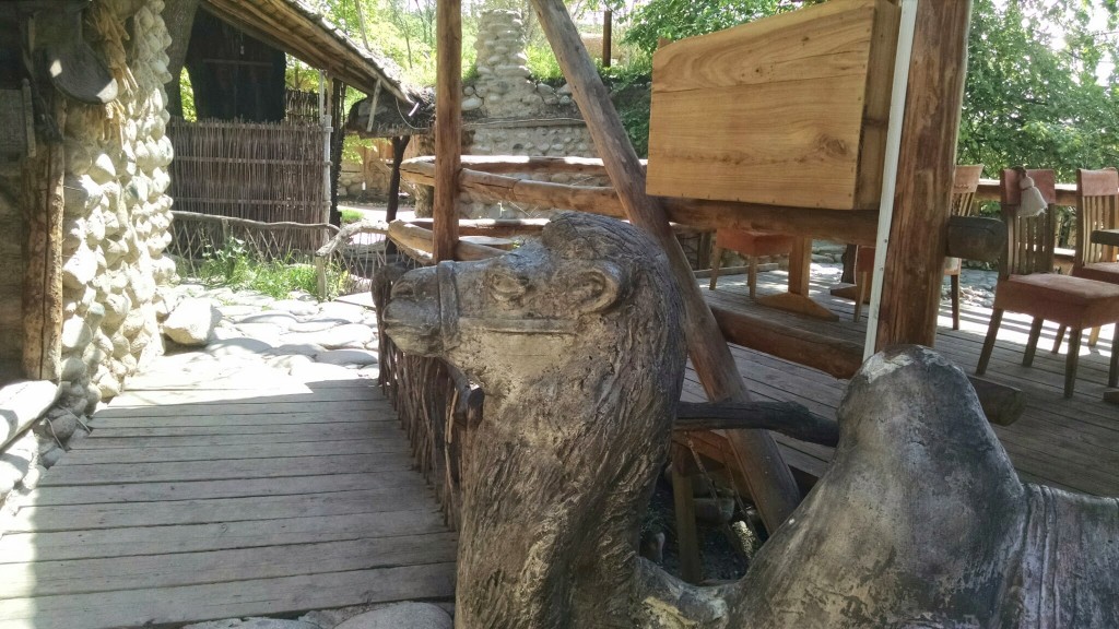 Wood Camel Near Patio