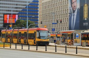 Buses and trams are everywhere in Warsaw
