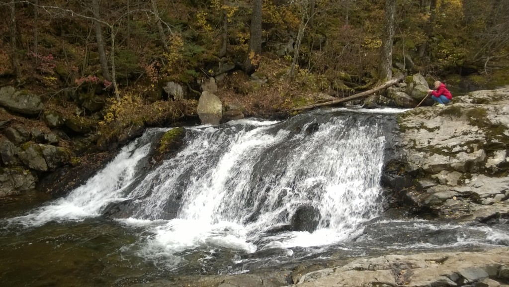 A waterfall on Smolny Creek