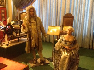 The wax figure of Catherine the Great proudly shows off the contraptions popular during her reign.