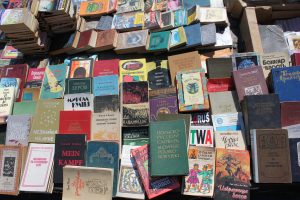 At a used book and antique market in Lviv.