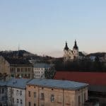 Taken from the roof of the Dim Legend restaurant in Lviv