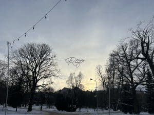 A festive Riga sign
