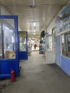 An underground bazaar in Almaty.